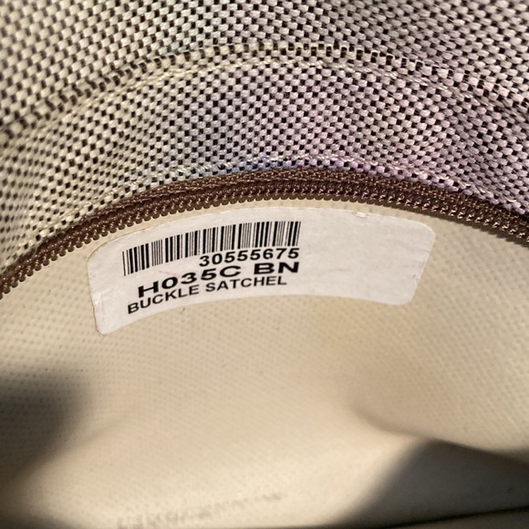 Dooney & Bourke Buckle satchel bag signature monogram tan brown - Picture 8 of 16